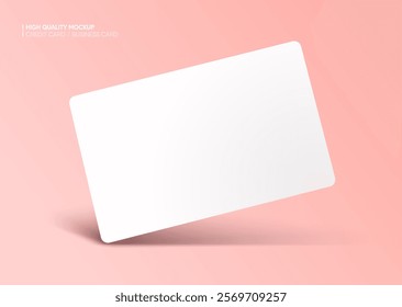 Business card mockup for your design template. Blank empty credit card mockup. Blank white gift card paper placeholder mockup