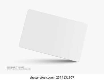 Business card mockup for your design template. Blank empty credit card mockup. Blank white gift card paper placeholder mockup