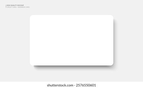 Business card mockup for your design template. Blank empty credit card mockup. Blank white gift card paper placeholder mockup