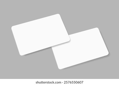 Business card mockup for your design template. Blank empty credit card mockup. Blank white gift card paper placeholder mockup