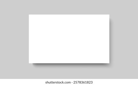 Business card mockup for your design template. Blank empty credit card mockup. Blank white gift card paper placeholder mockup