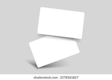 Business card mockup for your design template. Blank empty credit card mockup. Blank white gift card paper placeholder mockup