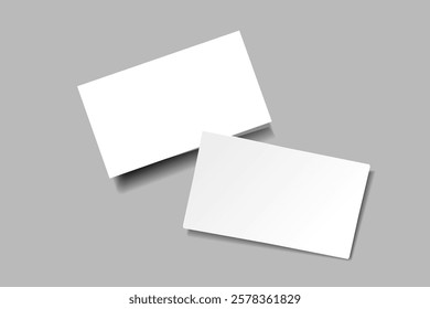 Business card mockup for your design template. Blank empty credit card mockup. Blank white gift card paper placeholder mockup