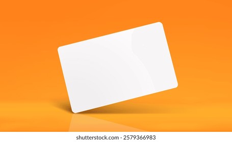 Business card mockup for your design template. Blank empty credit card mockup. Blank white gift card paper placeholder mockup