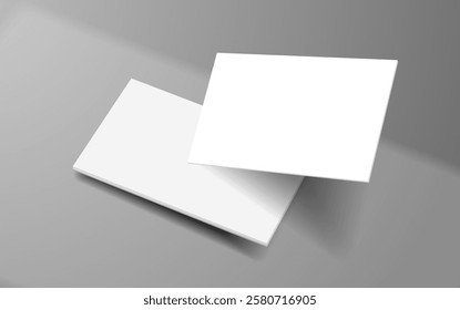 Business card mockup for your design template. Blank empty credit card mockup. Blank white gift card paper placeholder mockup