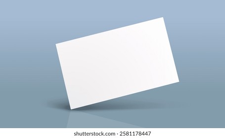 Business card mockup for your design template. Blank empty credit card mockup. Blank white gift card paper placeholder mockup