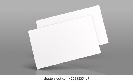 Business card mockup for your design template. Blank empty credit card mockup. Blank white gift card paper placeholder mockup