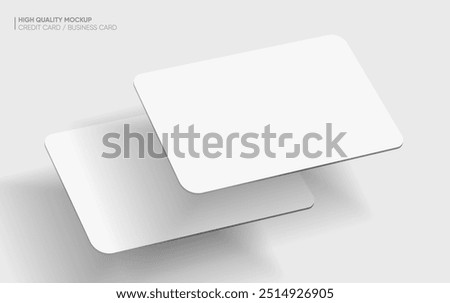 Business card mockup for your design template. Blank empty credit card mockup.