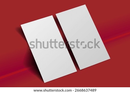 Business card mockup for your design template. Blank empty credit card mockup. Blank white gift card paper placeholder mockup