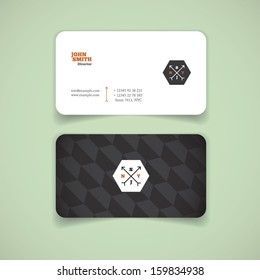 Business card, modern, black and white