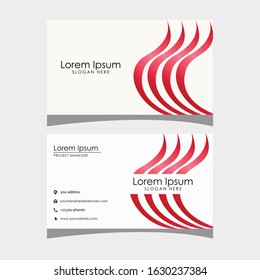 business card modern curve red vector design
