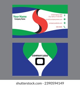  business card modern design vector.Mind-blowing variety of colors.Creative and Clean Double-sided Business Card Template.layout in rectangle size.
