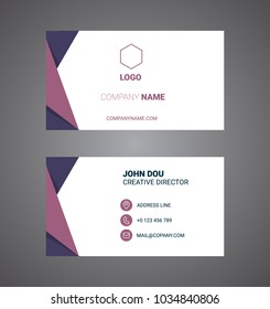 Business card. Modern design. Violet.