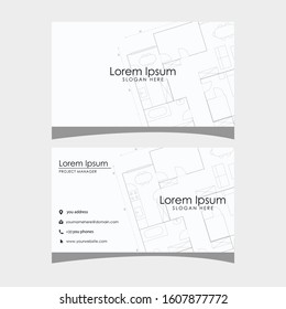 business card modern floor plan vector design