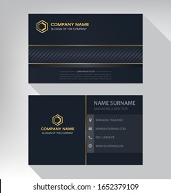 Business card in modern luxury style black and gold color