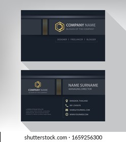 Business card in modern luxury style black and gold color