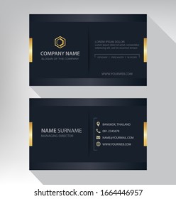 Business card in modern luxury style black and gold color
