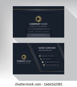 Business card in modern luxury style black and gold color