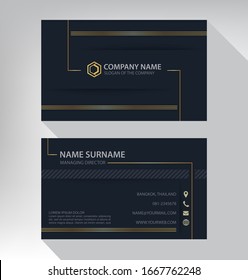 Business Card In Modern Luxury Style Black And Gold Color