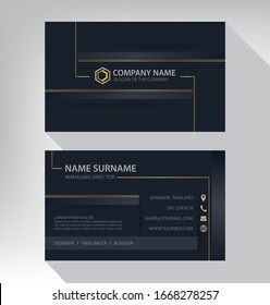 Business Card In Modern Luxury Style Black And Gold Color