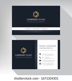 Business card in modern luxury style black gold white