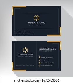 Business Card In Modern Luxury Style Black And Gold Color