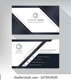 Business Card In Modern Luxury Style Black Gold White