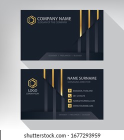 Business card in modern luxury style black and gold color