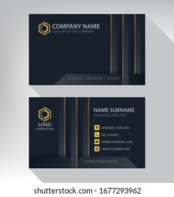 Business card in modern luxury style black and gold color