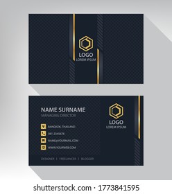 Business Card In Modern Luxury Style Black And Gold Color