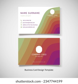 business card modern stripped vector design template - standard UK size ratio - editable eps file
