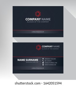 Business card in modern style black and red color