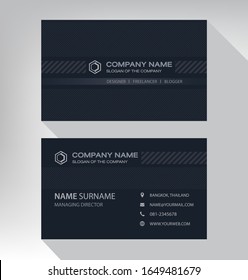 Business card in modern style black gray white