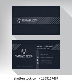 Business Card In Modern Style Black Gray White