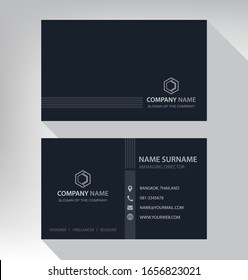 Business card in modern style black gray white