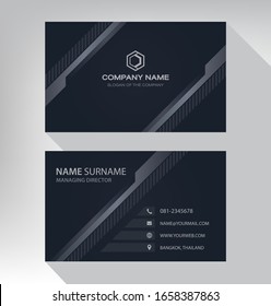 Business card in modern style black gray white