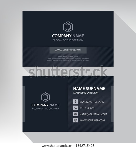 Business card in\
modern style black gray\
white