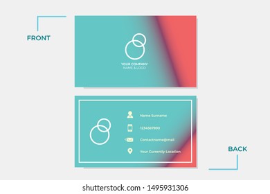 Business Card Modern Template with Gradient Style Design for Brand Identity,Personal Branding and Start Up Identity