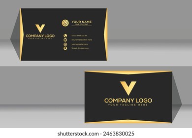 Business Card Modern vactor creative company branding corporate print premium personal communication and clean business card template.