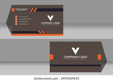 Business Card Modern vactor creative company branding corporate print premium personal communication and clean business card template. 