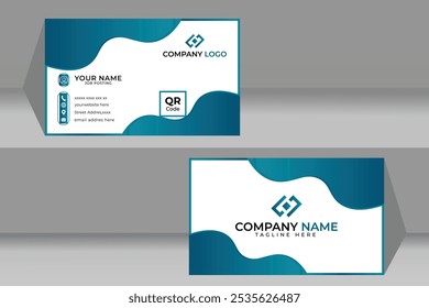Business Card Modern vactor creative company branding corporate print premium personal communication and clean business card template.