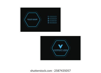 Business Card Modern vactor creative company branding corporate print premium personal communication and clean business card template.