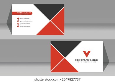 Business Card Modern vector creative company branding corporate print premium personal communication and clean business card template.  