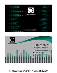 Business card with music background
