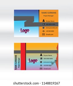 business card and name card,horizontal simple clean template vector design, layout in rectangle size.