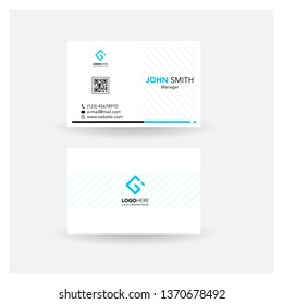 business card name card simple design_blue isolated white