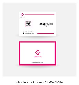 business card name card simple design_square magenta pink