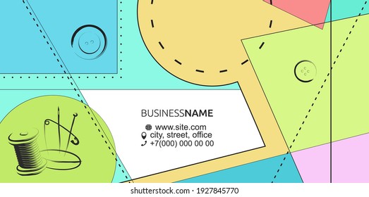Business Card Needle And Thread Concept For Tailor