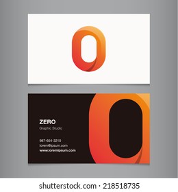 Business card with number 0 