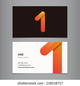 Business card with number 1